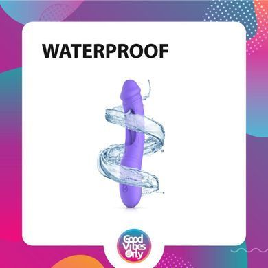 Вібратор Good Vibes Only - Flax Vibrating Dildo with G-Spot Stimulator, фіолетовий