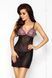 (SALE) Сорочка приталена з чашечками WHITNEY CHEMISE black XXL/XXXL - Passion, трусики, Черный