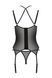 Корсет Passion DROSERA CORSET black, XXL/XXXL, с креплениями для чулок, трусики в комплекте