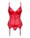 Комплект корсет та стрінги Obsessive Ingridia corset & thong XS/S, червоний