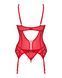 Комплект корсет та стрінги Obsessive Ingridia corset & thong XS/S, червоний