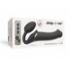 Безремневий страпон з вібрацією Strap-On-Me Vibrating Black L, діаметр 3,7см, пульт дистанційного керування, регульований