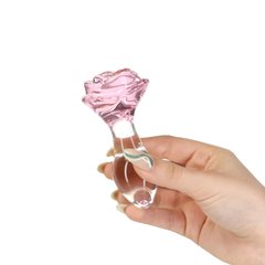 Скляна анальна пробка Pillow Talk – Rosy- Luxurious Glass Anal Plug