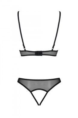 Комплект: бралет з ажурним ліфом та відкритими трусиками Christa Set with Open Bra black XXL/XXXL &mdash;, Черный