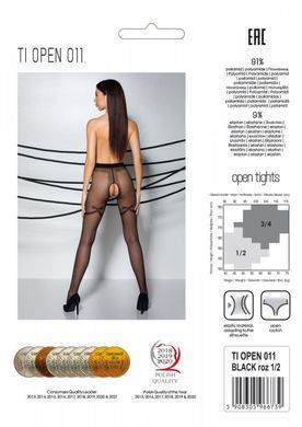 Колготки з відкритим доступом, контрастні шортики TIOPEN 011  black1/2 (20 den) &mdash; Passion