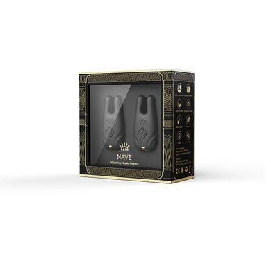 Смарт-вибратор для груди Zalo - Nave Obsidian Black, пульт ДУ, работа через приложение