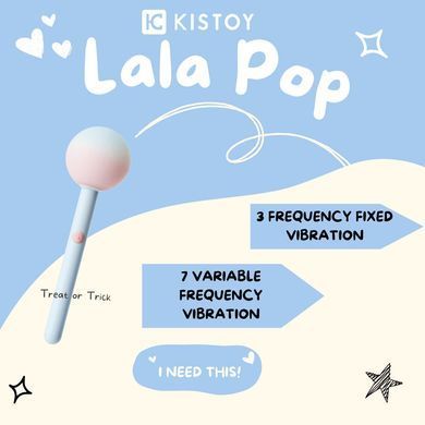 Вібратор-цукерка на паличці KISSTOY Lala Pop, блакитний