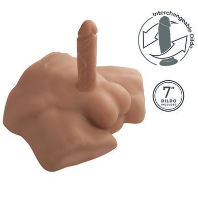 Полуторс с фаллоимитатором на присоске SilexD Apollo S Male Torso карамель