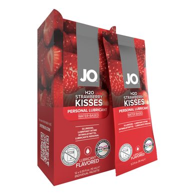 Набір лубрикантів Foil Display Box – JO H2O Lubricant – Strawberry – 12 x 10ml для орального сексу
