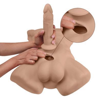 Торс з фалоімітатором на присосці SilexD Apollo L Male Torso карамель