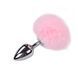 Металева анальна пробка Кролячий хвостик Alive Fluffly Plug L Pink