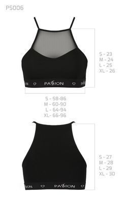Спортивний топ з прозорою вставкою Passion PS006 TOP black, size S