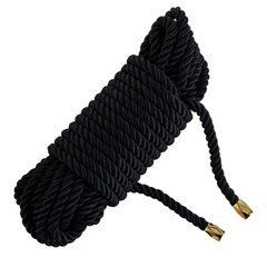 Мотузка для шибарі LOCKINK SEVANDA Shibari Pratice Rope, чорна, 8 м, нейлон+бавовна