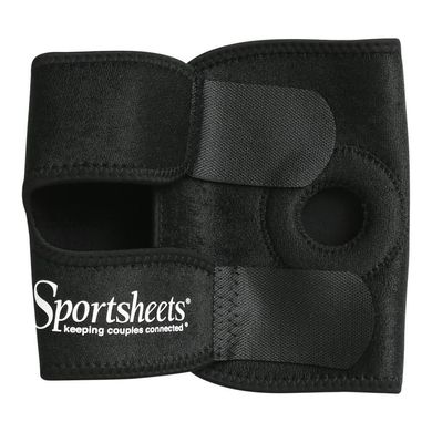 Ремінь на стегно для страпон Sportsheets Thigh Strap-On, на липучці, можна на подушку, об'єм 55см, Черный