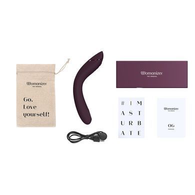 Вакуумный стимулятор для точки G и клитора с вибрацией Womanizer OG Aubergine баклажан