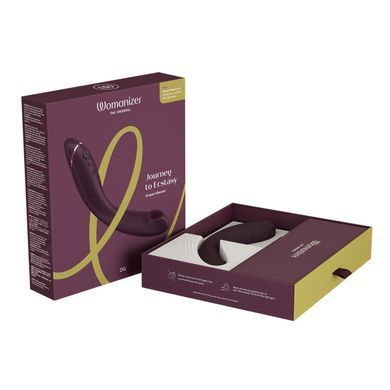 Вакуумный стимулятор для точки G и клитора с вибрацией Womanizer OG Aubergine баклажан
