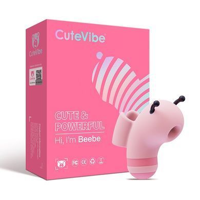 Вакуумний стимулятор із мікрострумами CuteVibe Beebe рожевий, на палець
