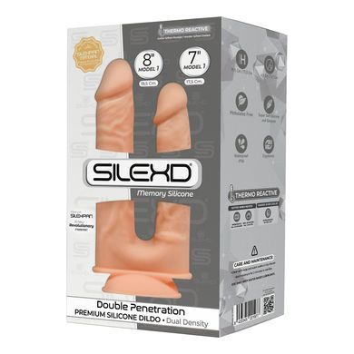 Фалоімітатор подвійний SilexD Double Gusto тілесний (Model 1 size 8" & 7")