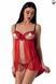 Прозорий пеньюар з відкритими грудьми CHERRY CHEMISE red L/XL - Passion Exclusive, трусики