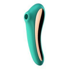 Вакуумный стимулятор с вибрацией Satisfyer Dual Kiss зеленый