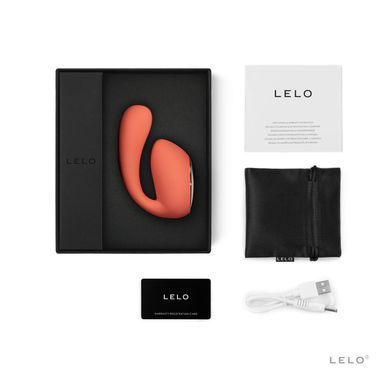 Смарт-вібратор LELO Ida Wave Coral Red, вагінально-кліторальний, помаранчевий