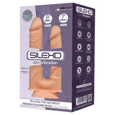 Фалоімітатор подвійний з вібрацією SilexD Double Gusto тілесний Motor (Model 1 size 8" & 7")