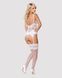 Сатиновый кружевной корсет Obsessive 810-COR-2 babydoll & thong S/M, белый, корсет, танга