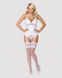 Сатиновый кружевной корсет Obsessive 810-COR-2 babydoll & thong S/M, белый, корсет, танга