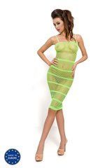 Бодистокинг Passion BS033 green, платье-сетка на бретелях, прозрачное
