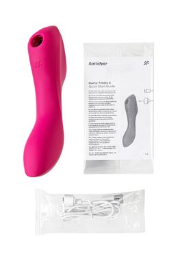 Вакуумный стимулятор с вибрацией Satisfyer Curvy Trinity 3 Red