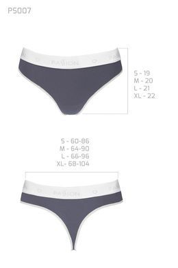 Спортивные трусики-стринги Passion PS007 PANTIES dark grey, size L