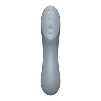 Вакуумний стимулятор з вібрацією Satisfyer Curvy Trinity 3 блакитно-сірий