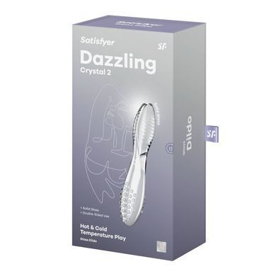 Двосторонній скляний дилдо Satisfyer Dazzling Crystal 2 Transparent, прозорий