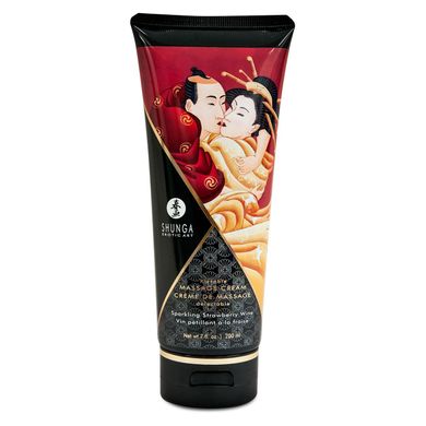 Їстівний масажний крем Shunga Kissable Massage Cream – Sparkling Strawberry Wine (200 мл)