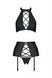 Комплект с имитацией шнуровки Nancy Set black 4XL/5XL - Passion топ, трусики и пояс для чулок