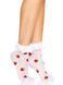 Шкарпетки жіночі з полуничним принтом Leg Avenue Strawberry ruffle top anklets One size, мереживні м