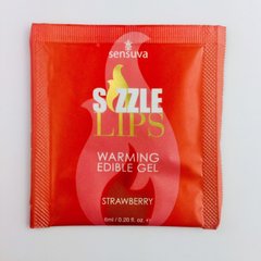 Пробник масажного геля Sensuva - Sizzle Lips Strawberry (6 мл)
