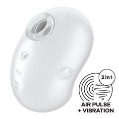 Вакуумний кліторальний стимулятор з вібрацією Satisfyer Cutie Ghost,білий