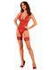 Прозорий корсет Obsessive Lacelove corset XS/S Red, мереживо, підв&rsquo;язки для панчіх