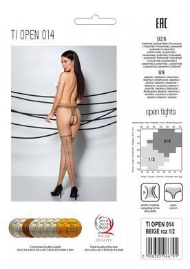 Тілесні колготки з відкритим доступом, імітація панчіх TIOPEN 014 beige 5 (20 den) &mdash; Passion