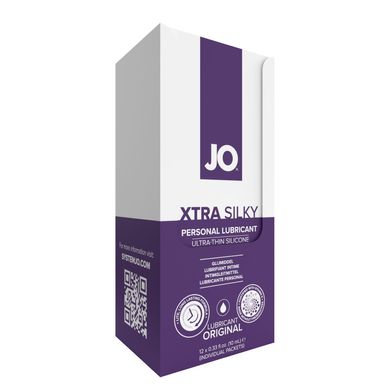 Набор лубрикантов Foil Display Box  JO Xtra Silky Siliconel – 12 x 10 мл