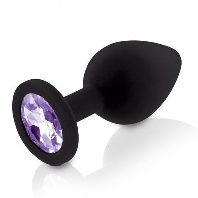 Набір анальних пробок із кристалом Rianne S: Booty Plug Set Black, діаметр 2,7см, 3,5см, 4,1см