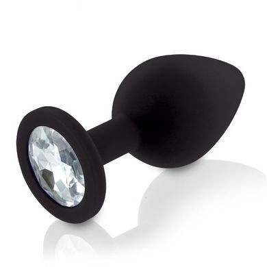 Набір анальних пробок із кристалом Rianne S: Booty Plug Set Black, діаметр 2,7см, 3,5см, 4,1см