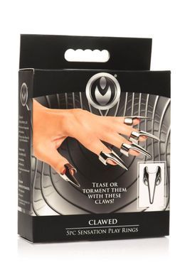 Набор колец с когтями Master Series Five-Piece Sensation Claw Rings - Silver, серебряные