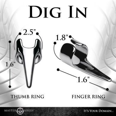 Набор колец с когтями Master Series Five-Piece Sensation Claw Rings - Silver, серебряные