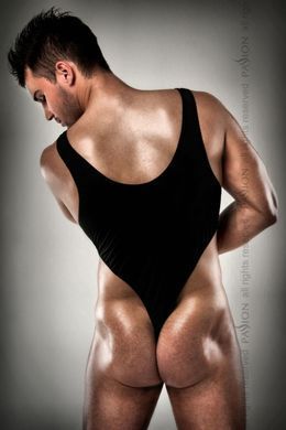 Чоловічий боді з високим вирізом стегна Passion 010 BODY black XXL/XXXL