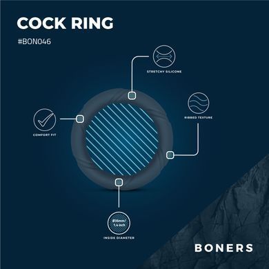 Ерекційне кільце Boners Ergo Cockring, синє
