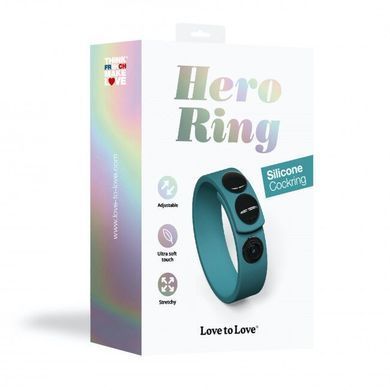Регулируемое эрекционное кольцо на кнопках Love To Love HERO RING - TEAL ME, бирюзовое