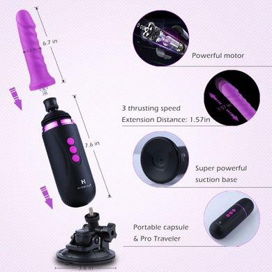 Міні секс-машина Hismith Mini Capsule Sex-Machine with Strong Suction APP, дуже потужна, перезарядкаа