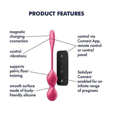 Вагинальные смарт-шарики с вибрацией Satisfyer Love Birds 2, розовые, пульт ДУ